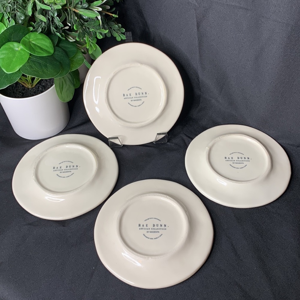 Set of 4 Rae Dunn Coastal Life 6” appetizer plates - Picture 7 of 9